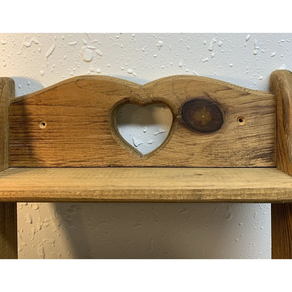 Country Wall Curio Knick Knack Display Shelf Wooden Cubbies Pine Rustic Cottage